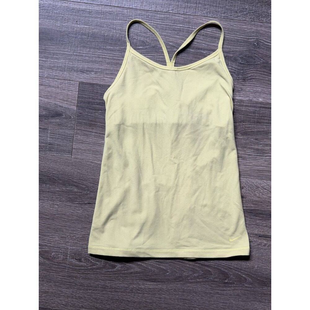 Nike Dri-FIT Pale Yellow Cami Workout Tank Top